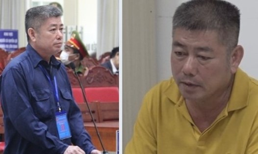 Nguyễn Hữu Tứ tại toà và khi mới bị bắt. Ảnh: Hà Anh Chiến