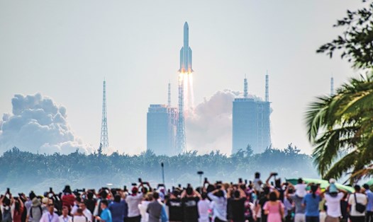 Module phòng thí nghiệm Mộng Thiên của trạm vũ trụ Trung Quốc được phóng ngày 31.10.2022. Ảnh: CNS