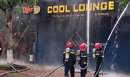 Hiện trường vụ cháy 1 quán bar tại TP Bắc Ninh vào đầu tháng 9.2022.