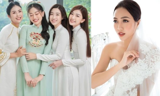 4 cô dâu tháng 10 của showbiz Việt: Hoa hậu Đỗ Mỹ Linh, Á hậu Phương Nga, diễn viên Diệu Nhi, MC Liêu Hà Trinh. Ảnh: