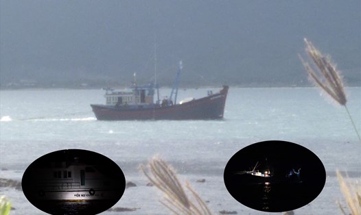 Tàu giã cào hoạt động trái phép trên đầm Nha Phu và vịnh Vân Phong.
