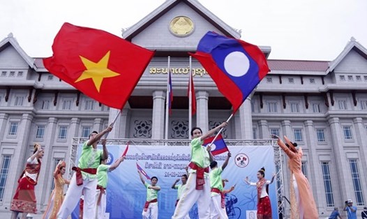 Một hoạt động trong chuỗi các sự kiện chào mừng Năm Đoàn kết hữu nghị Lào-Việt Nam, Việt Nam-Lào 2022. Ảnh: TTXVN