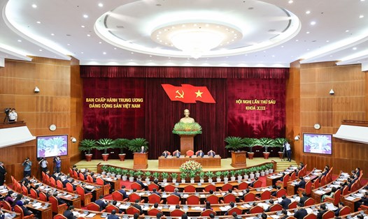 Hội nghị Trung ương 6 khoá XIII đang diễn ra tại Hà Nội. Ảnh: Nhật Bắc