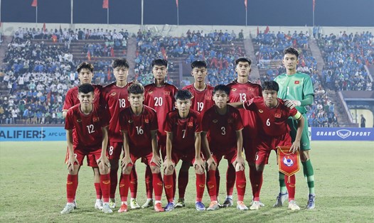 U17 Việt Nam tiếp tục dẫn đầu bảng F sau chiến thắng trước U17 Nepal. Ảnh: AFC