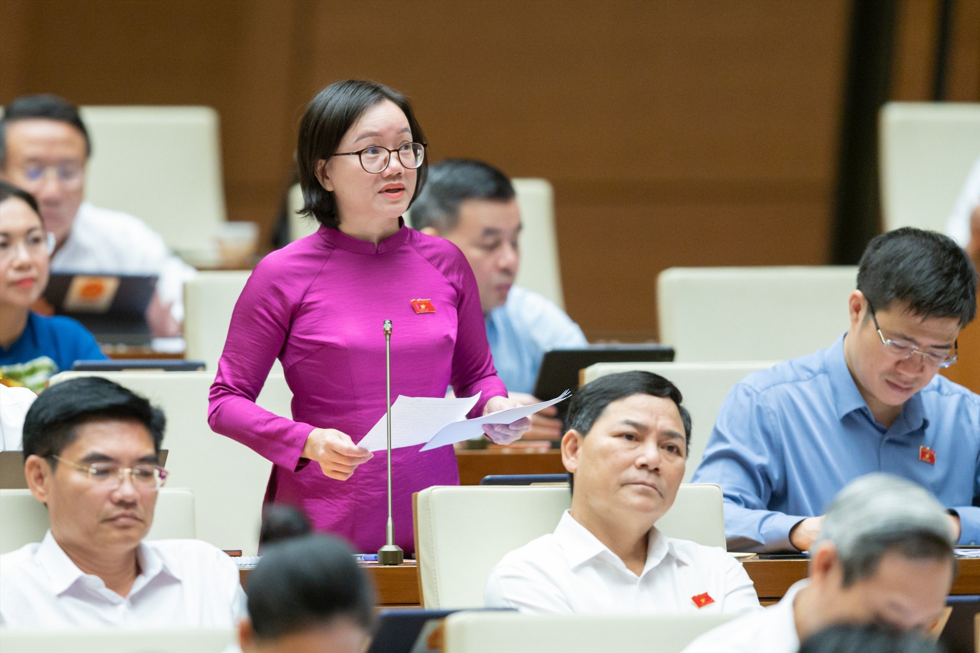 Đại biểu Thái Thị An Chung đề nghị tăng cường phòng chống rửa tiền trong lĩnh vực bất động sản. Ảnh: PV
