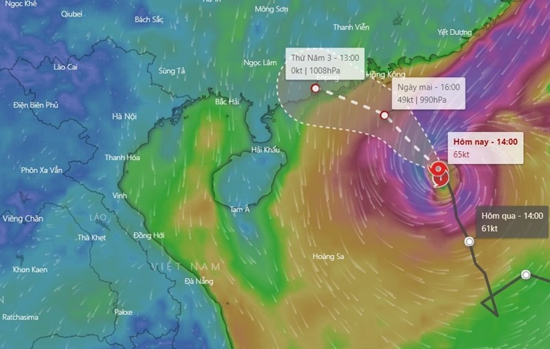 Tin bão mới nhất Dự báo diễn biến, bản đồ đường đi của bão số 7 Nalgae