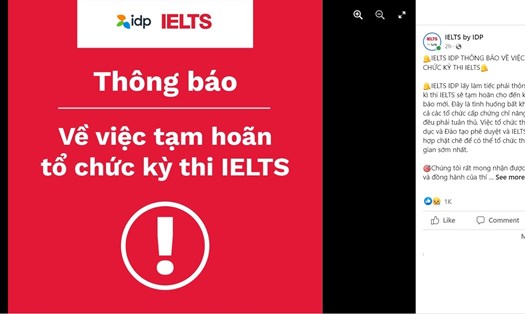 Sau Hội đồng Anh, IDP cũng thông báo tạm hoãn tổ chức kỳ thi IELTS. Ảnh: FP