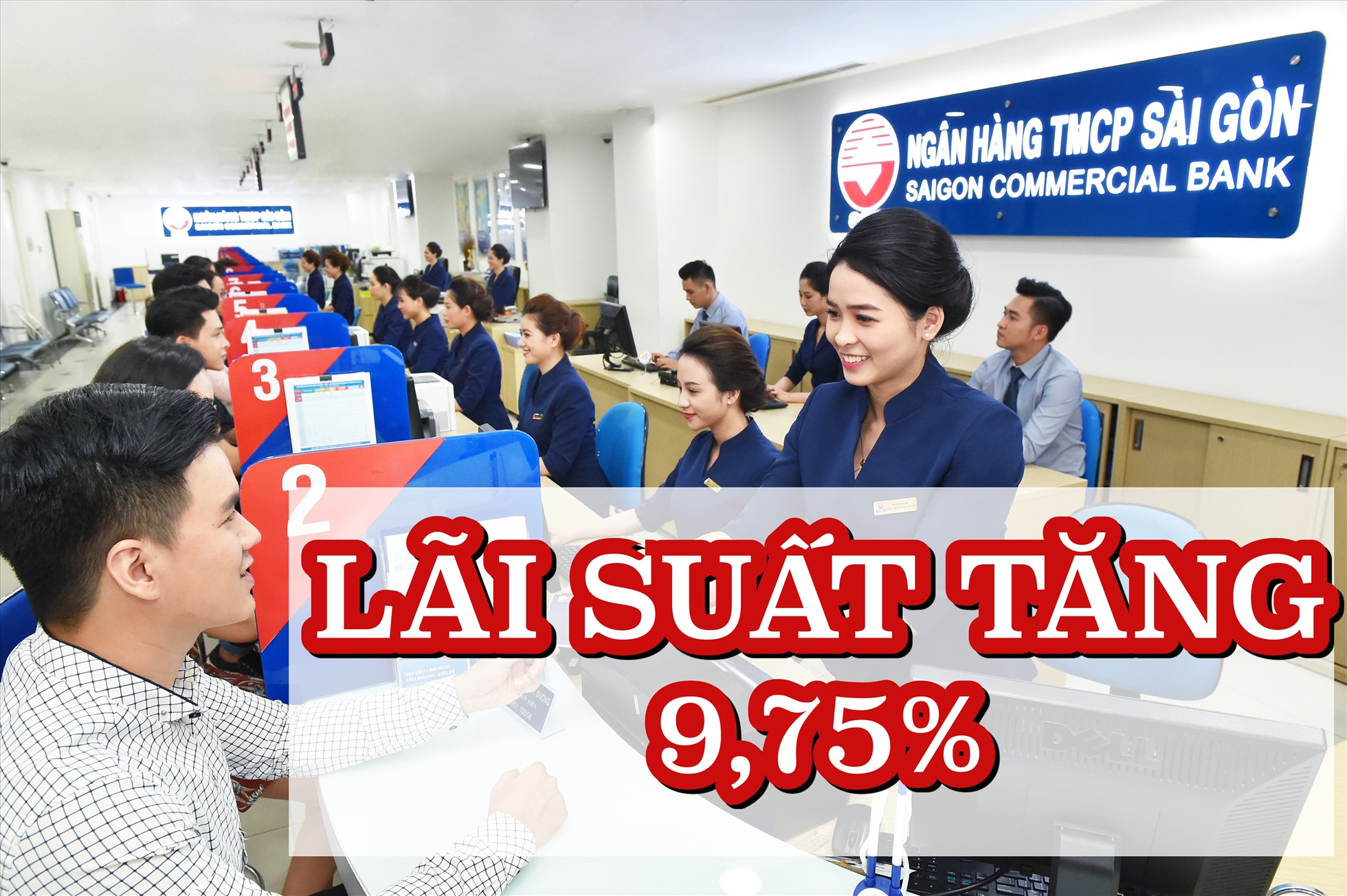 SCB vừa tăng lãi suất lên mức 9,75% ở một số kỳ hạn