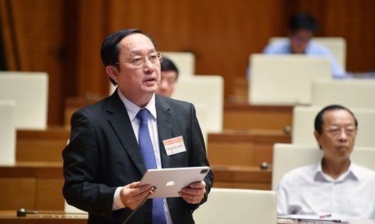 Bộ trưởng Bộ KHCN Huỳnh Thành Đạt phát biểu tại nghị trường Quốc hội. Ảnh: QH