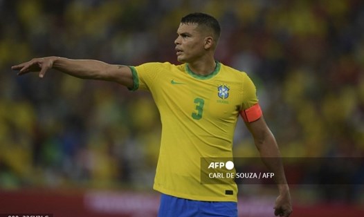Dù đã bước sang tuổi 38 nhưng Thiago Silva vẫn được Tite tin tưởng.  Ảnh: AFP