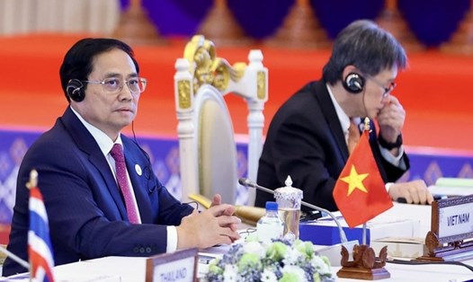 Thủ tướng Phạm Minh Chính dự Hội nghị Cấp cao ASEAN+3. Ảnh: VGP