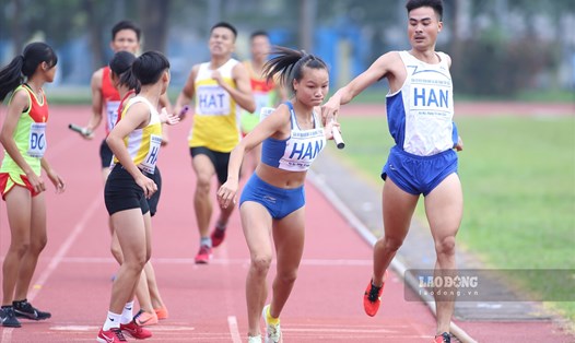 Vận động viên dự giải vô địch điền kinh quốc gia các nội dung tiếp sức năm 2022. Ảnh: Minh Anh