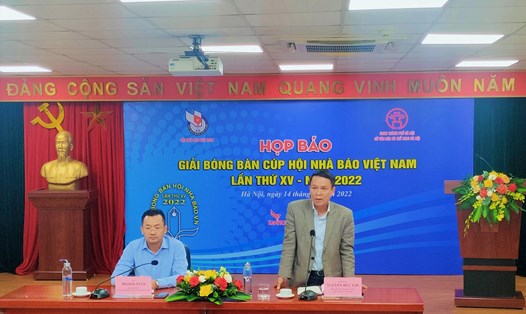 Buổi họp báo Giải Bóng bàn Cúp Hội Nhà báo Việt Nam lần thứ XV – 2022 diễn ra vào chiều 14.11. Ảnh: T.N