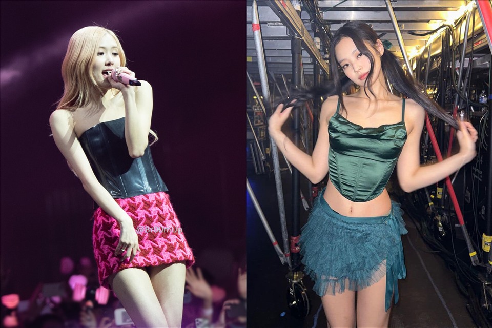 Blackpink mặc nhiều trang phục gợi cảm, hở bạo trong concert Born Pink. Ảnh: Twitter.