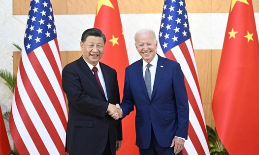 Chủ tịch Trung Quốc Tập Cận Bình và Tổng thống Mỹ Joe Biden tại Bali, Indonesia ngày 14.11.2022. Ảnh: Tân Hoa Xã