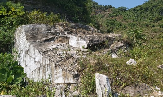 Khu vực mỏ đá vôi tại xóm Đò, xã Thọ Hợp, huyện Quỳ Hợp (Nghệ An). Ảnh: QĐ