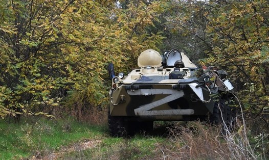Xe của lực lượng Nga ở Ukraina. Ảnh: Sputnik