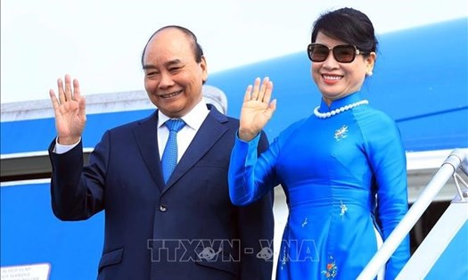 Lễ tiễn Chủ tịch nước Nguyễn Xuân Phúc và Phu nhân tại sân bay Quốc tế Nội Bài.