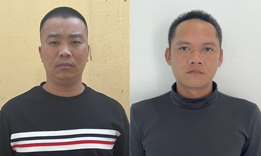Bị can Phạm Văn Thanh và Vương Xuân Hải (từ trái sang phải). Ảnh: CA Quảng Ninh