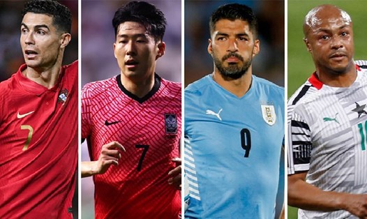 Bảng H World Cup 2022 với sự góp mặt của 4 đội tuyển: Bồ Đào Nha, Hàn Quốc, Urugauy và Ghana. Ảnh: AFP