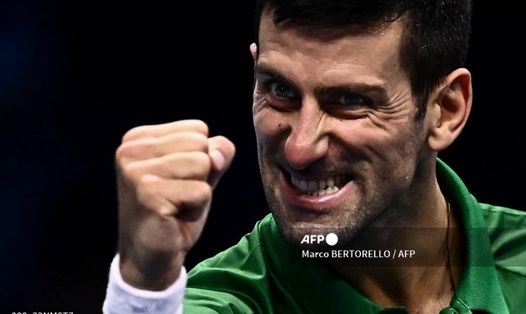 Novak Djokovic giành vé vào bán kết ATP Finals 2022. Ảnh: AFP