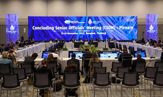 Sau 3 ngày họp đầu tiên của Tuần lễ Cấp cao APEC lần thứ 29, các quan chức cấp cao (SOM) đã kết thúc các phiên thảo luận hôm 16.11.2022. Ảnh: Ban Tổ chức APEC 2022 Thailand