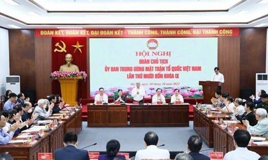 Hội nghị Đoàn Chủ tịch UBTƯ MTTQ Việt Nam lần thứ 14, khóa IX mở rộng, nhiệm kỳ 2019-2024, ngày 10.10.2022. Ảnh: Song Minh
