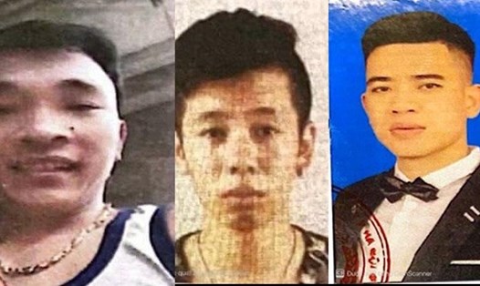 Ba đối tượng bị truy nã gồm Bùi Quyết Thắng, Thạch Hồng Trung và Cao Văn Xuân (từ trái qua). Ảnh: Công an Hà Nội