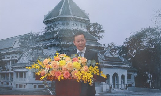 TS. Nguyễn Văn Đoàn - Giám đốc Bảo tàng Lịch sử quốc gia phát biểu tại buổi lễ. Ảnh: Thùy Trang