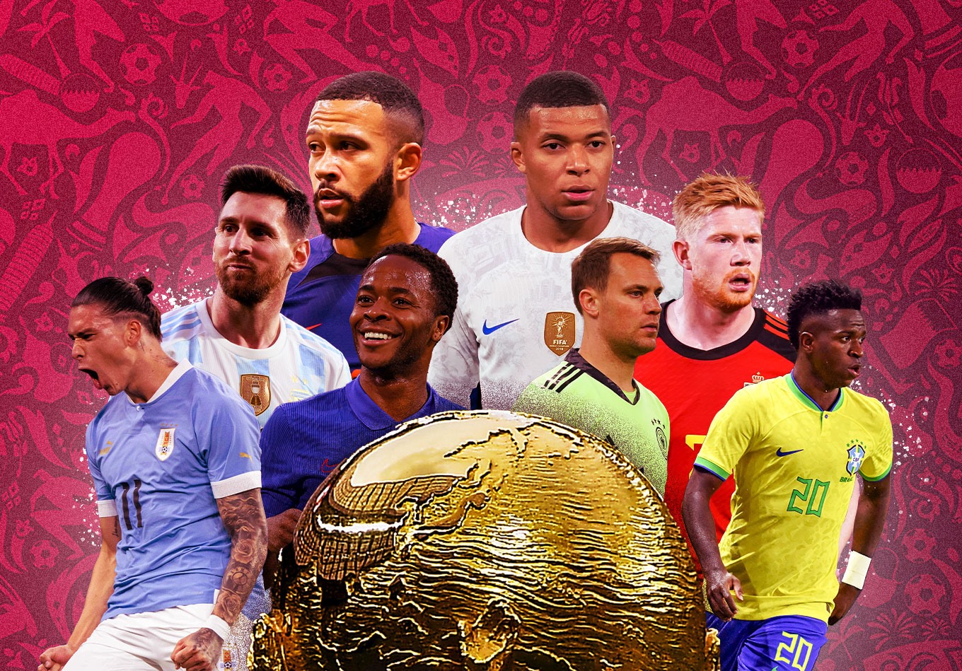 Chức vô địch World Cup 2022 nhiều khả năng là cuộc đua giữa Brazil, Argentina với các đội mạnh ở Châu Âu. Đồ hoạ: AFP