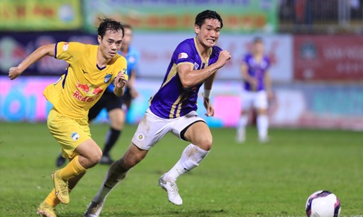 Câu lạc bộ Hoàng Anh Gia Lai chia điểm với Hà Nội trên sân nhà Pleiku ở vòng cuối Night Wolf V.League 2022. Ảnh: Minh Dân