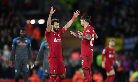 Salah và Nunez đều lập công trong ngày Liverpool chiến thắng. Ảnh: AFP