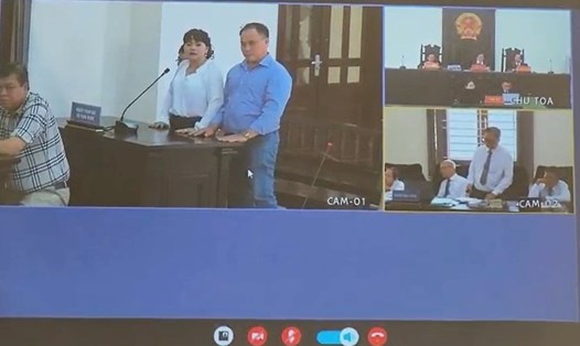 Cha mẹ Diễm My thông tin về con gái tại phiên tòa phúc thẩm vụ Tịnh thất Bồng Lai. Ảnh chụp qua màn hình