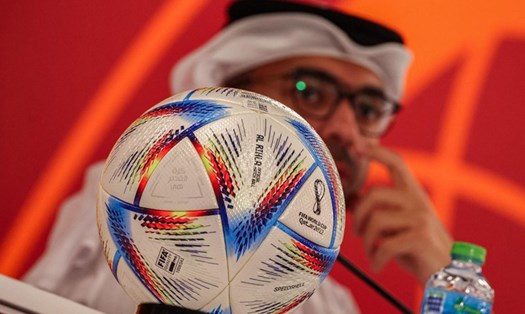 Trái bóng Al Rihla được sử dụng tại World Cup 2022. Ảnh AFP