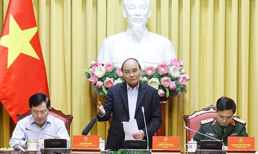 Chủ tịch nước Nguyễn Xuân Phúc phát biểu chỉ đạo. Ảnh: Thống Nhất/TTXVN
