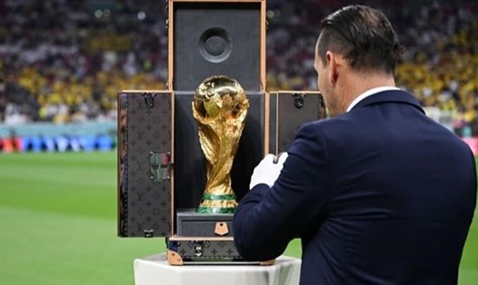 Vali đựng cúp World Cup được thiết kế bởi Louis Vuitton. Ảnh: AFP
