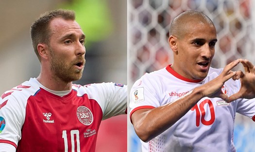 Đội tuyển Đan Mạch chỉ phải đụng độ với đối thủ tương đối dễ chịu là Tunisia. Ảnh: AFP