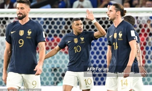 Mbappe ghi bàn trong chiến thắng 4-1 của tuyển Pháp trước Australia. Ảnh: AFP