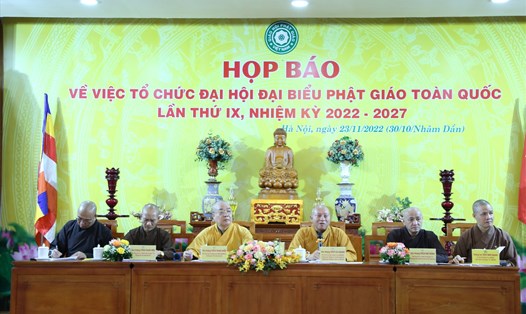 Họp báo thông tin về việc tổ chức Đại hội đại biểu Phật giáo toàn quốc lần thứ IX. Ảnh Vĩnh Hoàng
