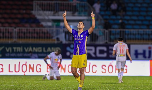 Câu lạc bộ Hà Nội có chiến thắng 2-0 trước Hoàng Anh Gia Lai để lọt vào chung kết cúp quốc gia 2022. Ảnh: Minh Dân