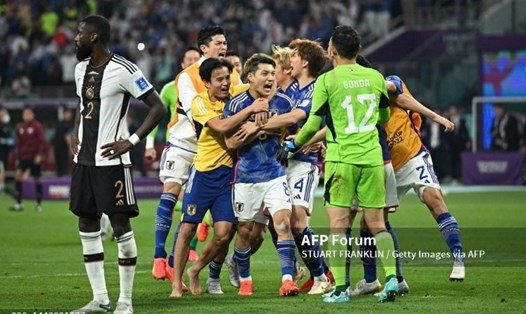 Đội tuyển Nhật Bản giành chiến thắng lịch sử 2-1 trước Đức tại bảng E World Cup 2022. Ảnh: AFP