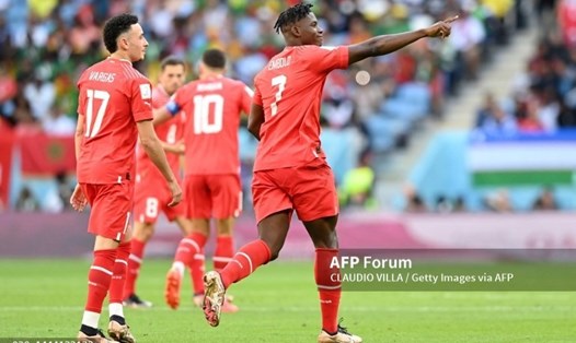 Đội tuyển Thụy Sĩ giành trận thắng đầu tiên tại World Cup 2022. Ảnh: AFP