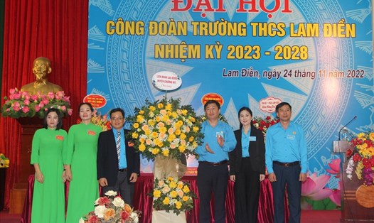 Đại hội Công đoàn trường THCS Lam Điền nhiệm kỳ 2023-2028. Ảnh: Ngọc Ánh