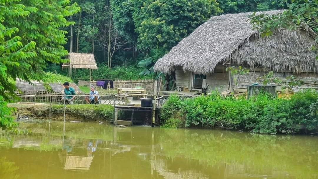 Căn nhà nhỏ nằm cạnh bìa rừng nơi anh Linh và ông bà sinh sống.