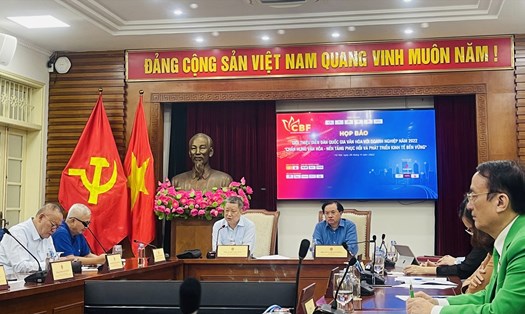 Quang cảnh họp báo về tổ chức Diễn đàn quốc gia thường niên "Văn hoá với Doanh nghiệp" lần thứ 2. Ảnh: Mai Hương