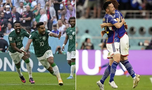 Saudi Arabia và Nhật Bản tạo ra 2 màn ngược dòng ấn tượng nhất lượt đấu đầu tiên World Cup 2022. Ảnh: FIFA