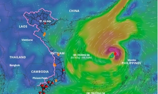 Cần đề phòng bão có tính chất phức tạp trong giai đoạn cuối năm. Ảnh minh hoạ: Hệ thống giám sát thiên tai Việt Nam.