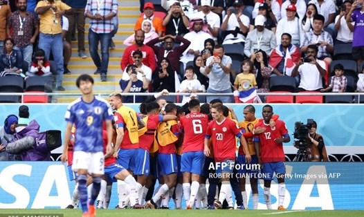 Costa Rica  có chiến thắng 1-0 trước Nhật Bản. Ảnh: AFP
