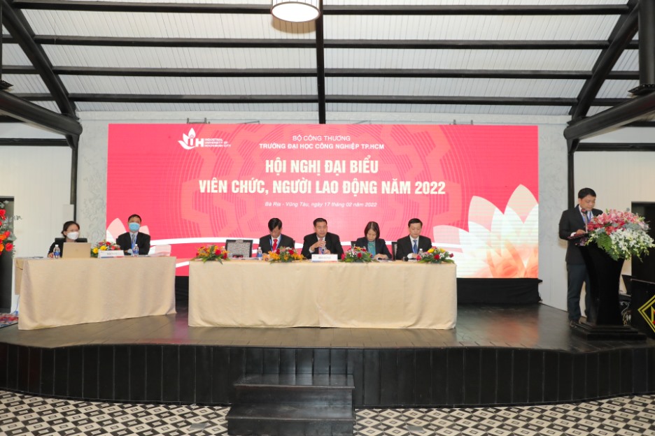 Trường Đại học Công nghiệp TP.Hồ Chí Minh tổ chức hội nghị đại biểu viên chức, người lao động năm 2022. Ảnh: Công đoàn Công Thương