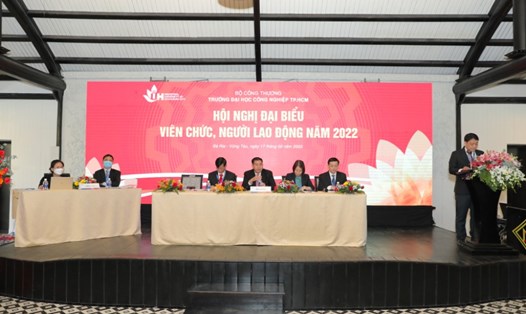 Trường Đại học Công nghiệp TP.Hồ Chí Minh tổ chức hội nghị đại biểu viên chức, người lao động năm 2022. Ảnh: Công đoàn Công Thương